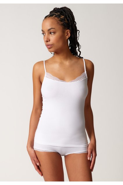 SKINY dámske tielko so Spaghetti ramienkami Classicotton B25 - white (Farba white-0500, Veľkosť 44)