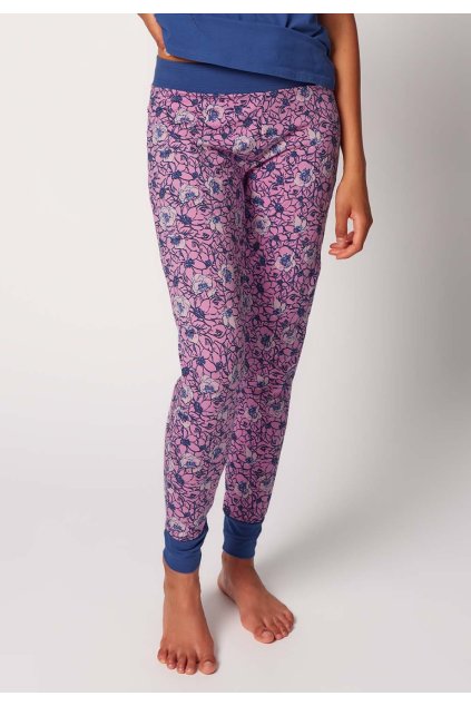 SKINY dlhé dámske nohavice Night In Skiny (Farba pink floraloutlines-s662, Veľkosť 44)
