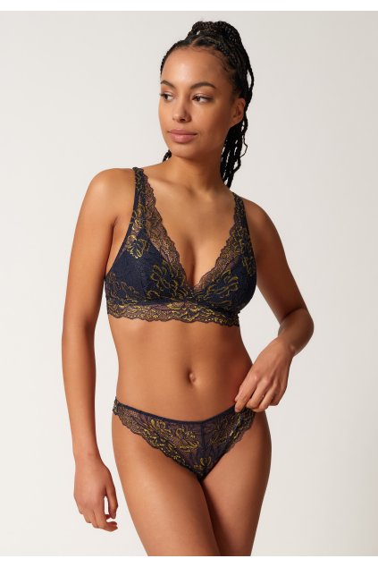 SKINY podprsenka s vyberateľnými vypchávkami Lacelegance (Farba fancy night-s656, Veľkosť 42/C-D)