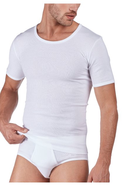 HUBER pánske tričko krátky rukáv 2-balenie Cotton 2Pack Double Rib (Farba white-500, Veľkosť XXL)