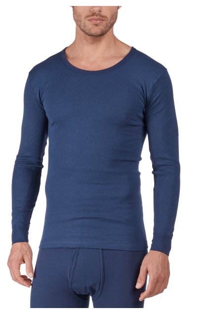 HUBER pánske tričko dlhý rukáv Cotton Fine Rib (Farba white-500, Veľkosť XXL)