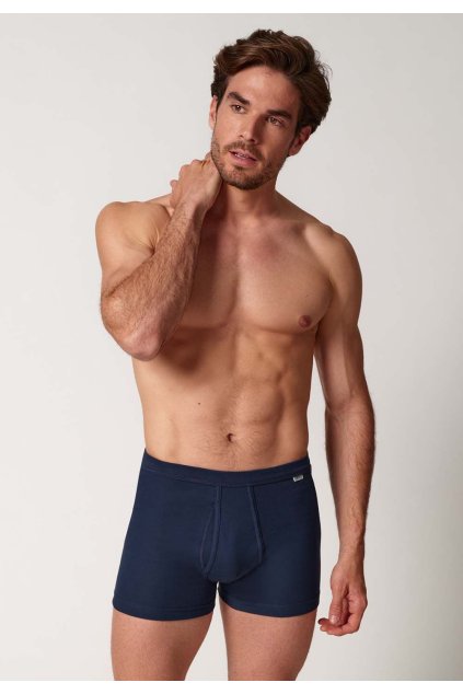 HUBER pánske panty krátka noha Cotton Fine Rib B25 - navy (Farba navy-0386, Veľkosť XXL)