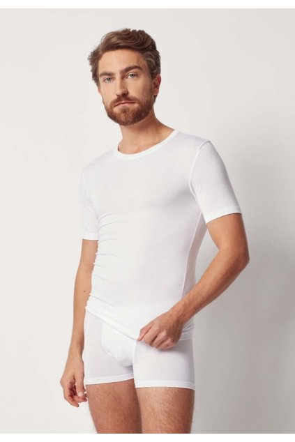 HUBER pánske tričko krátky rukáv Soft Modal B25 - white (Farba white-0500, Veľkosť XXL)