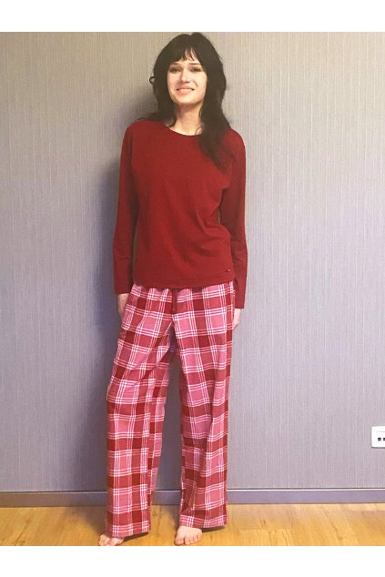 SKINY dámska pyžama dlhá Night In Skiny Flanell (Farba biking red-s940, Veľkosť 44)