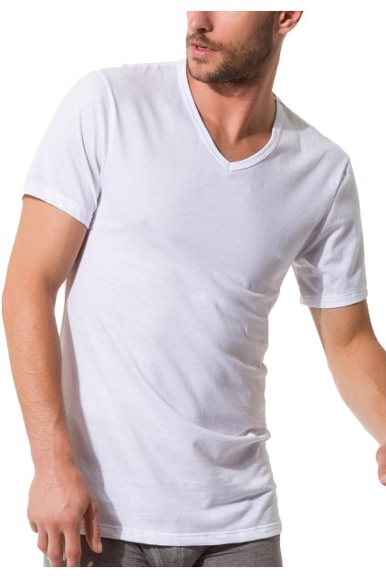 SKINY pánske V-tričko krátky rukáv 2-balenie Shirt Collection BX - white (Farba white-0500, Veľkosť XXL)
