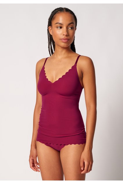 SKINY dámske tielko Spaghetti vyberateľné vankúšiky Micro Essentials S25 - beet red (Farba beet red-S770, Veľkosť 44)