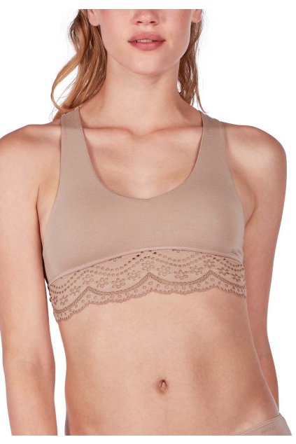 SKINY podprsenka Bustier bez výstuže Nature Love BX - almond (Farba almond-2510, Veľkosť 38)