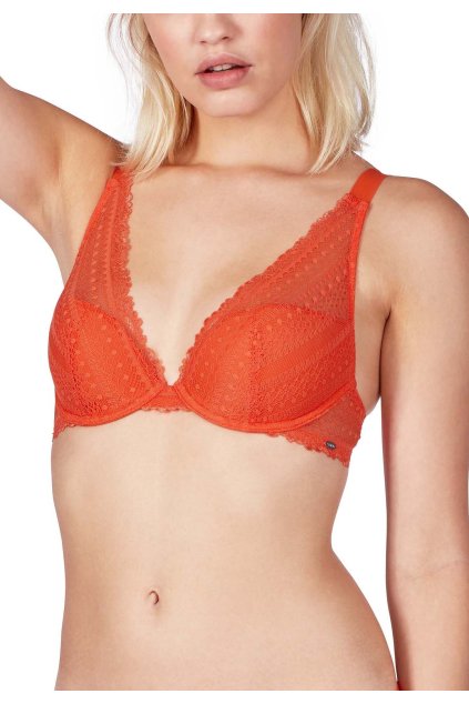 SKINY podprsenka skosticou Mara SX - summer red (Farba summer red-3216, Veľkosť 80 C)
