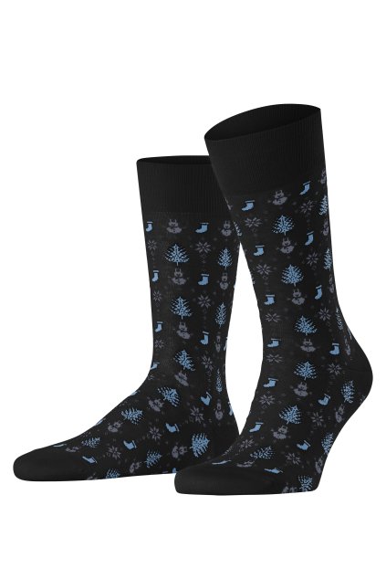 FALKE pánske ponožky  Merry Party (Farba black-3000, Veľkosť 39-42)