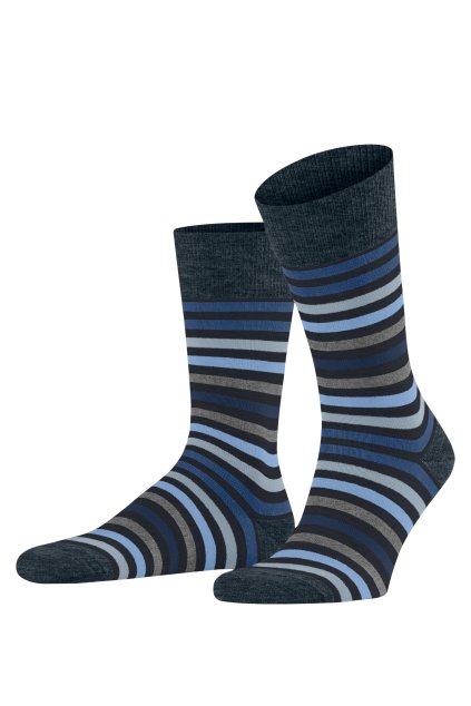 FALKE pánske ponožky Tinted Stripe - dark navy (Farba dark navy-6371, Veľkosť 43-46)