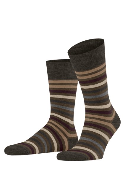 FALKE pánske ponožky Tinted Stripe - beech (Farba beech-7464, Veľkosť 43-46)