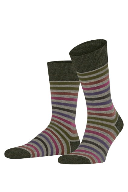 FALKE pánske ponožky Tinted Stripe - moon mist (Farba moon mist-7765, Veľkosť 39-42)