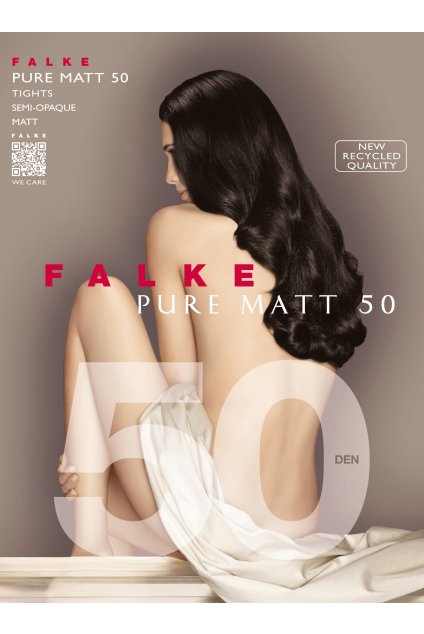 FALKE dámske pančuchy Pure Matt 50 - purple (Farba purple-8712, Veľkosť S-M)