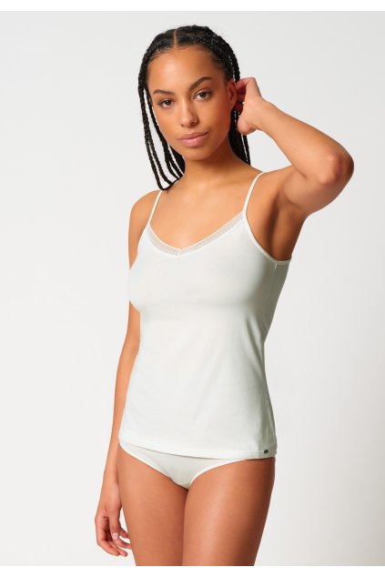 SKINY dámske tielko spaghetti Natural Beauty B25 - ivory (Farba ivory-7608, Veľkosť 44)