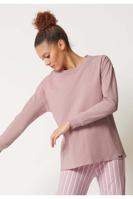 SKINY dámske tričko dlhý rukáv Night In Mix & Match B25 - rose smoke (Farba rose smoke-s675, Veľkosť 44)