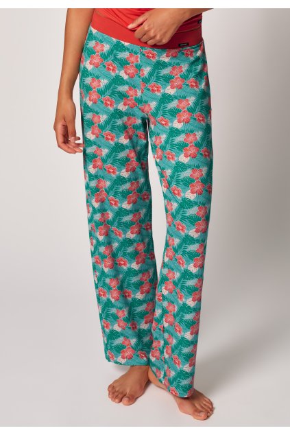 SKINY dámske nohavice dlhé Night In Mix & Match S25 - hibiscus leaves (Farba hibiscus leaves-S858, Veľkosť 44)