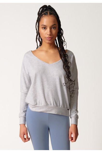 SKINY dámske tričko dlhý rukáv Night In Mix & Match B25 - quietgrey melange (Farba quietgrey melange-s338, Veľkosť 44)