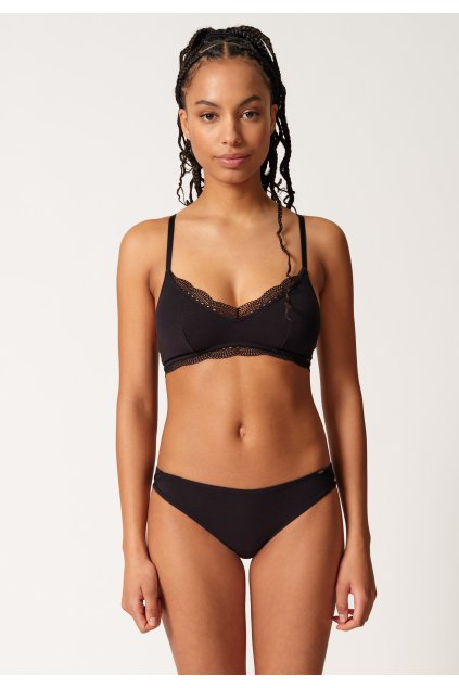 SKINY podprsenka mäkká s vyberateľnými výstužami Classicotton B25 - black (Farba black-7665, Veľkosť 44/C-D)