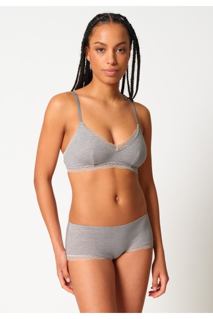 SKINY podprsenka mäkká s vyberateľnými výstužami Classicotton W25 - grey melange (Farba grey melange-s950, Veľkosť 44/C-D)