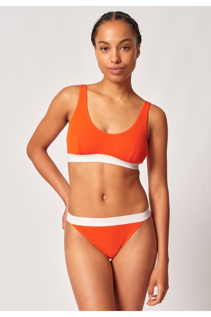 SKINY podprsenka vyberateľné výstuže Modal Retro B25 - red orange (Farba red orange-S796, Veľkosť 44)