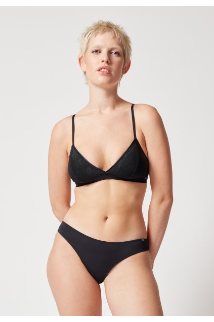 SKINY podprsenka s vyberateľnými výstužami Micro Lace B25 - black (Farba black-7665, Veľkosť 42/C-D)