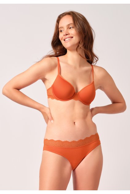 SKINY podprsenka Spacer Bamboo Lace W24 - burnt ochre (Farba burnt ochre-s401, Veľkosť 75 B)