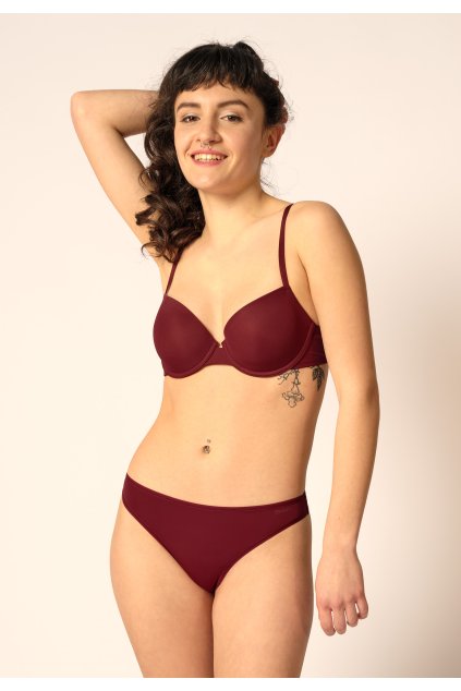 SKINY podprsenka vystužená Micro Essentials W24 - garnet  (Farba garnet-s488, Veľkosť 75 B)