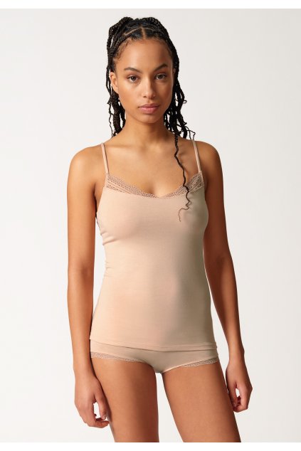 SKINY dámske tielko so Spaghetti ramienkami Classicotton B25 - beige (Farba beige-2409, Veľkosť 44)
