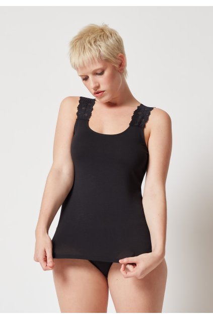 SKINY dámske tielko Cotton Lace Essentials B25 - black (Farba black-7665, Veľkosť 42)