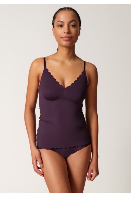 SKINY dámske tielko Spaghetti vyberateľné vankúšiky Micro Essentials S24 - fancy grape (Farba fancy grape-s653, Veľkosť 42)