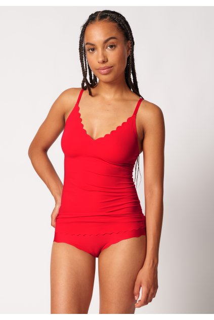 SKINY dámske tielko Spaghetti vyberateľné vankúšiky Micro Essentials S25 - highrisk red (Farba highrisk red-s859, Veľkosť 44)
