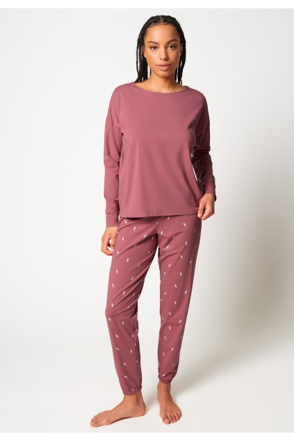 SKINY dámska pyžama dlhá Night In Skiny W25 - deco rose (Farba deco rose-s931, Veľkosť 44)