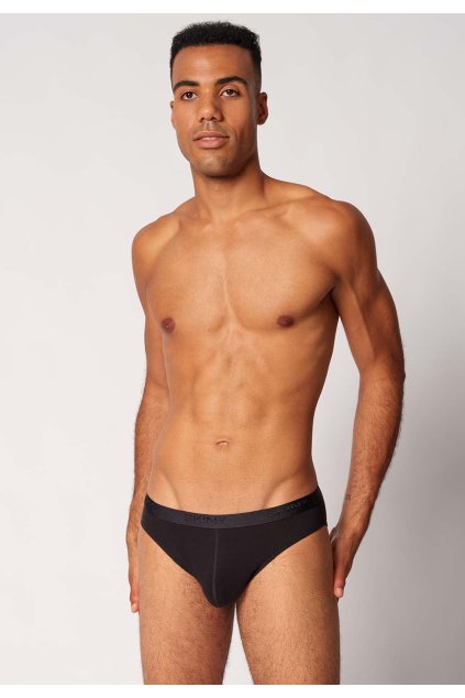 SKINY pánske slipy Brasil 2-balenie Cotton Rib B25 - black (Farba black-7662, Veľkosť XXL)