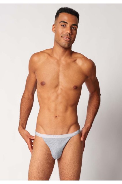 SKINY pánske slipy Tanga 2-balenie Cotton Rib B25 - silver melange (Farba silver melange-9523, Veľkosť XXL)