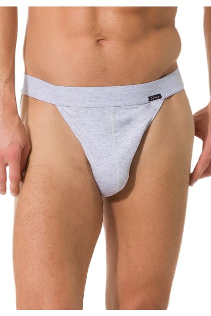 SKINY pánske slipy Tanga Olymp BX - silver melange (Farba silver melange-9523, Veľkosť L)