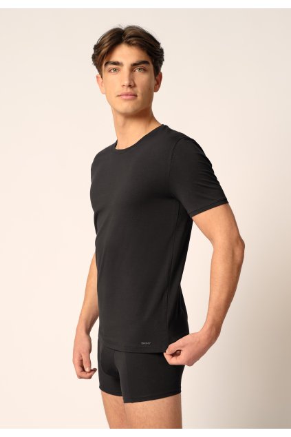 SKINY pánske tričko krátky rukáv Cotton Fresh B25 - black (Farba black-7665, Veľkosť XXL)