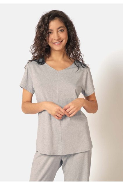 SKINY dámske tričko krátky rukáv Night In Mix & Match B25 - stonegrey melange (Farba stonegrey melange-5593, Veľkosť 44)