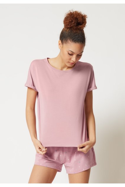 SKINY dámske tričko krátky rukáv Night In Mix & Match B25 - woodrose (Farba woodrose-s337, Veľkosť 44)