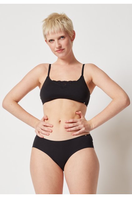SKINY dámsky Crop top Cotton Lace Essentials B25 - black (Farba black-7665, Veľkosť 42)