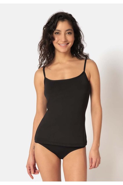 SKINY dámsky Spaghetti top 2-balenie Micro Advantage B25 - black (Farba black-7665, Veľkosť 44)