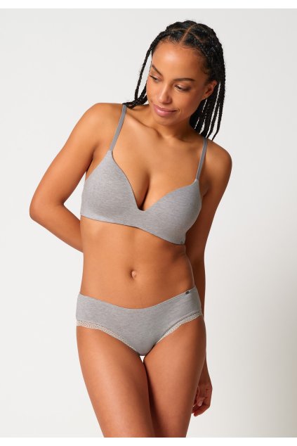 SKINY triangel top vystužený Classicotton W25 - grey melange (Farba grey melange-s950, Veľkosť 85 C)
