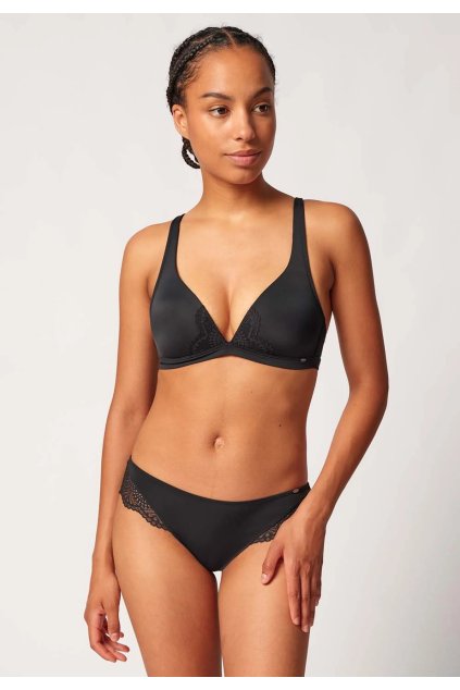SKINY dámsky triangel top vystužený Microornaments B25 - black (Farba black-7665, Veľkosť 85 C)
