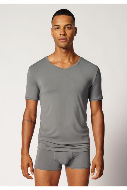 SKINY pánske V-tričko krátky rukáv Calmodal B25 - grey (Farba grey-s590, Veľkosť XXL)