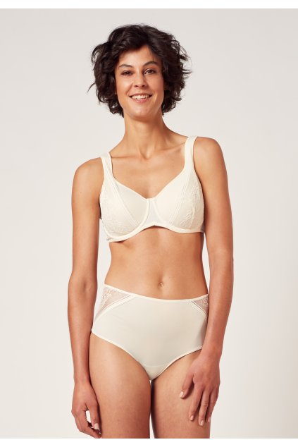 HUBER podprsenka Minimizer Soft Floral Micro B25 - whisper white (Farba whisper white-h212, Veľkosť 95 E)
