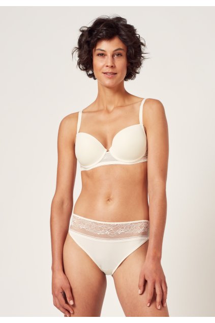HUBER podprsenka vystužená Soft Floral Micro b25 - whisper white (Farba whisper white-h212, Veľkosť 95 E)