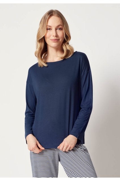 HUBER dámske tričko dlhý rukáv Night Basic Selection B25 - dress blue (Farba dress blue-h056, Veľkosť 44)
