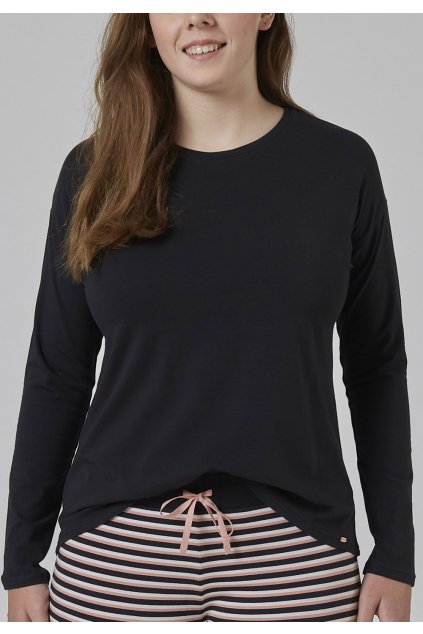 SKINY dámske tričko dlhý rukáv Night In Mix & Match BX - black (Farba black-7665, Veľkosť 36)
