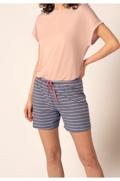 HUBER dámske nohavice krátke Night Basic Selection B25 - denim stripes (Farba denim stripes-h208, Veľkosť 46)