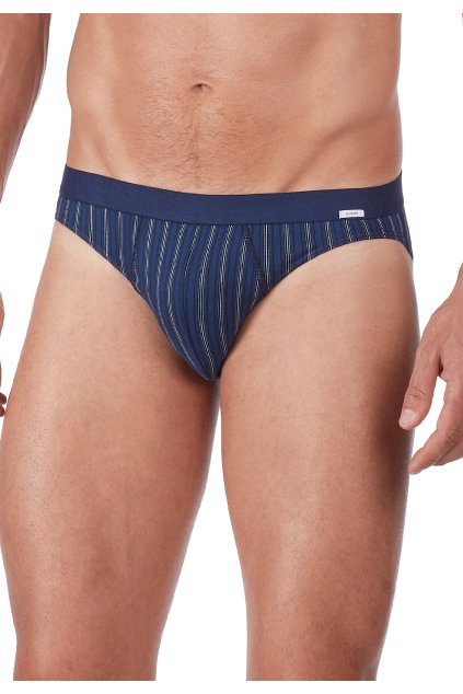 HUBER pánske slipy 2-balenie Cotton 2 Pack BX - navy stripe sel. (Farba navy stripe-6600, Veľkosť M)