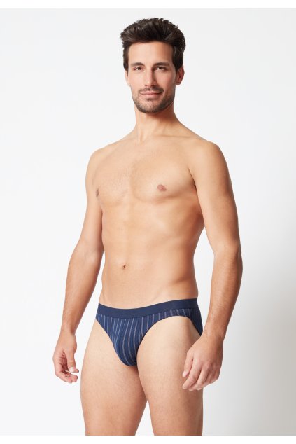 HUBER pánske slipy 2-balenie Cotton 2 Pack B25 - navy stripe (Farba navy stripe selection-h104, Veľkosť XXL)